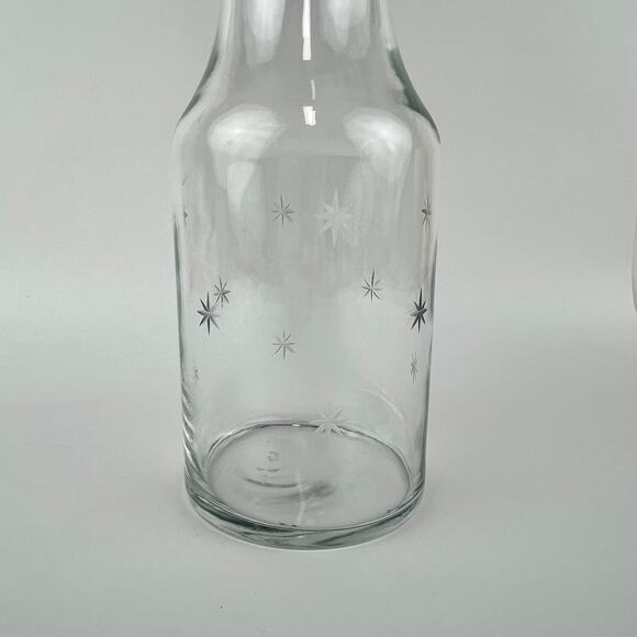 Libbey Water Juice Carafe Decanter Etched Atomic Star - Picture 2 of 6